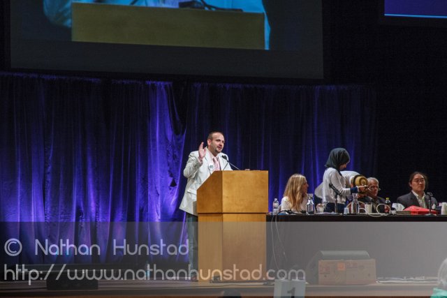 Park Board candidate and DFL-endorsee Brad Bourn at the 2013 Min